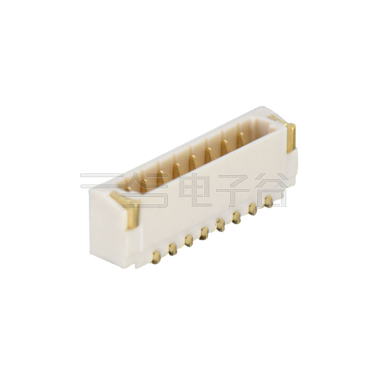 Pitch 0.80mm 单排90°卧贴 Wafer 8Pin 本色 镀全金G/F