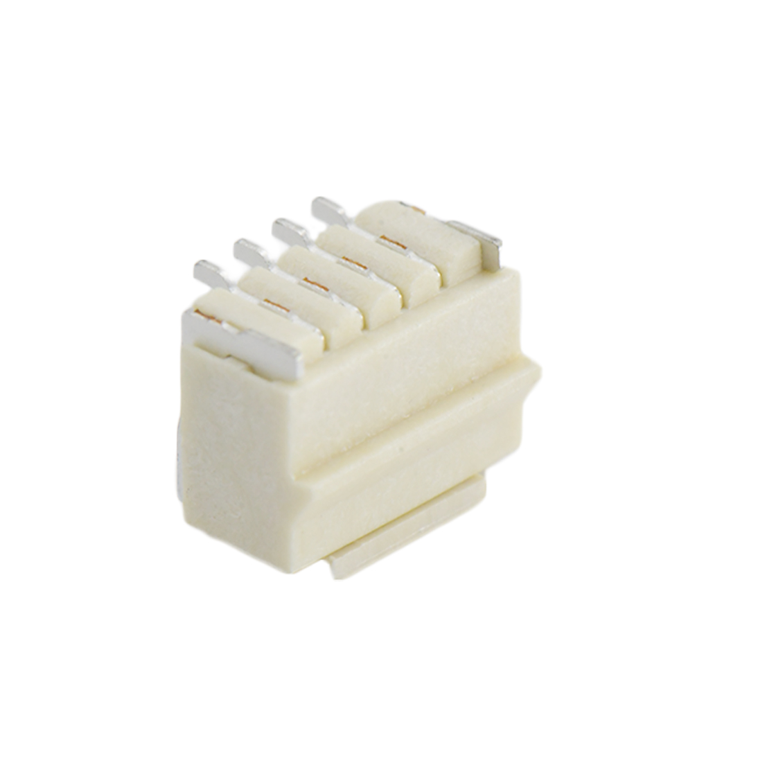 Pitch 1.00mm 180° 单排立贴带锁扣 Wafer 4Pin 本色 镀雾锡卷装吸取盖方向一致