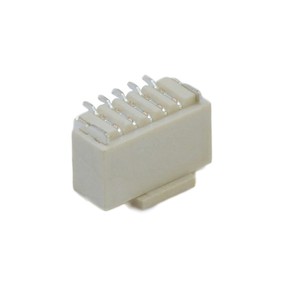 Pitch 1.00mm 180° 单排立贴 Wafer 5Pin 本色 亮锡