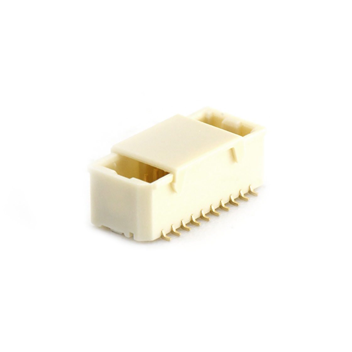 Pitch 1.00mm 180º 双排立贴带吸附盖Wafer 2x10Pin 本色 镀全金G/F