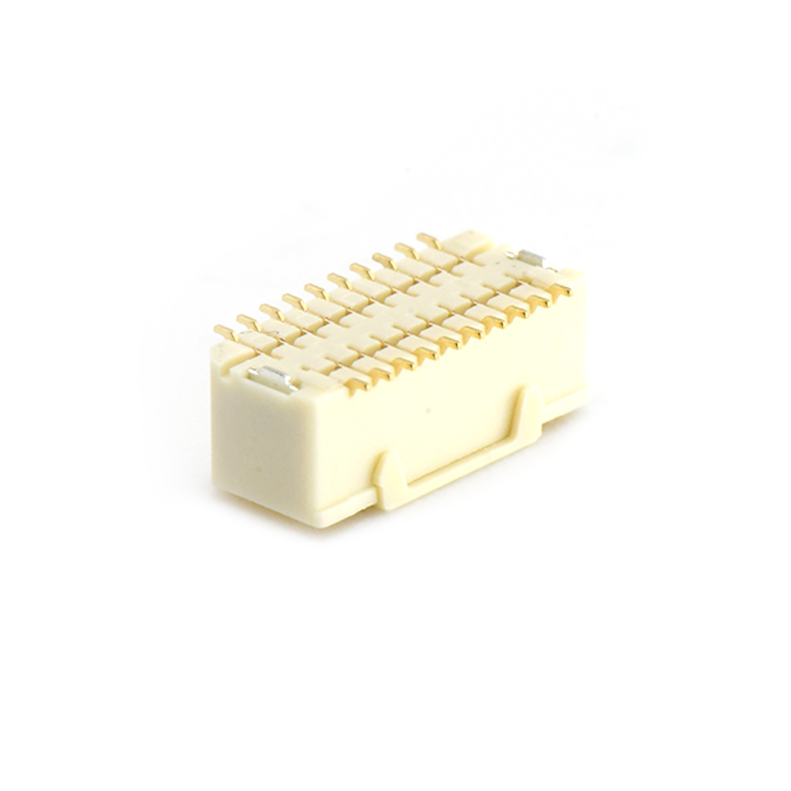 Pitch 1.00mm 180º 双排立贴带吸附盖Wafer 2x10Pin 本色 镀全金G/F