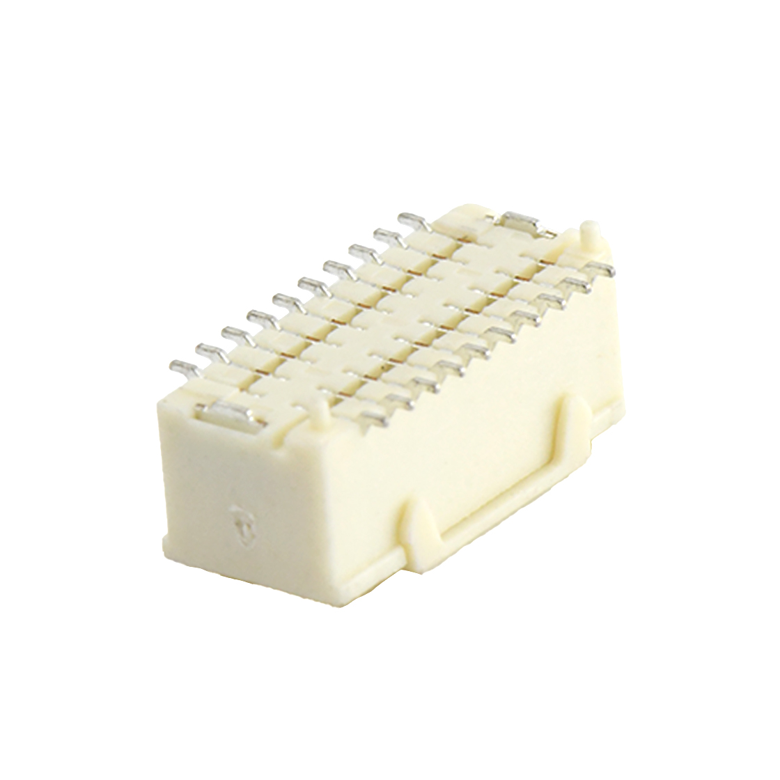 Pitch 1.00mm 180º 双排立贴带吸附盖Wafer 2x10Pin 本色 镀亮锡