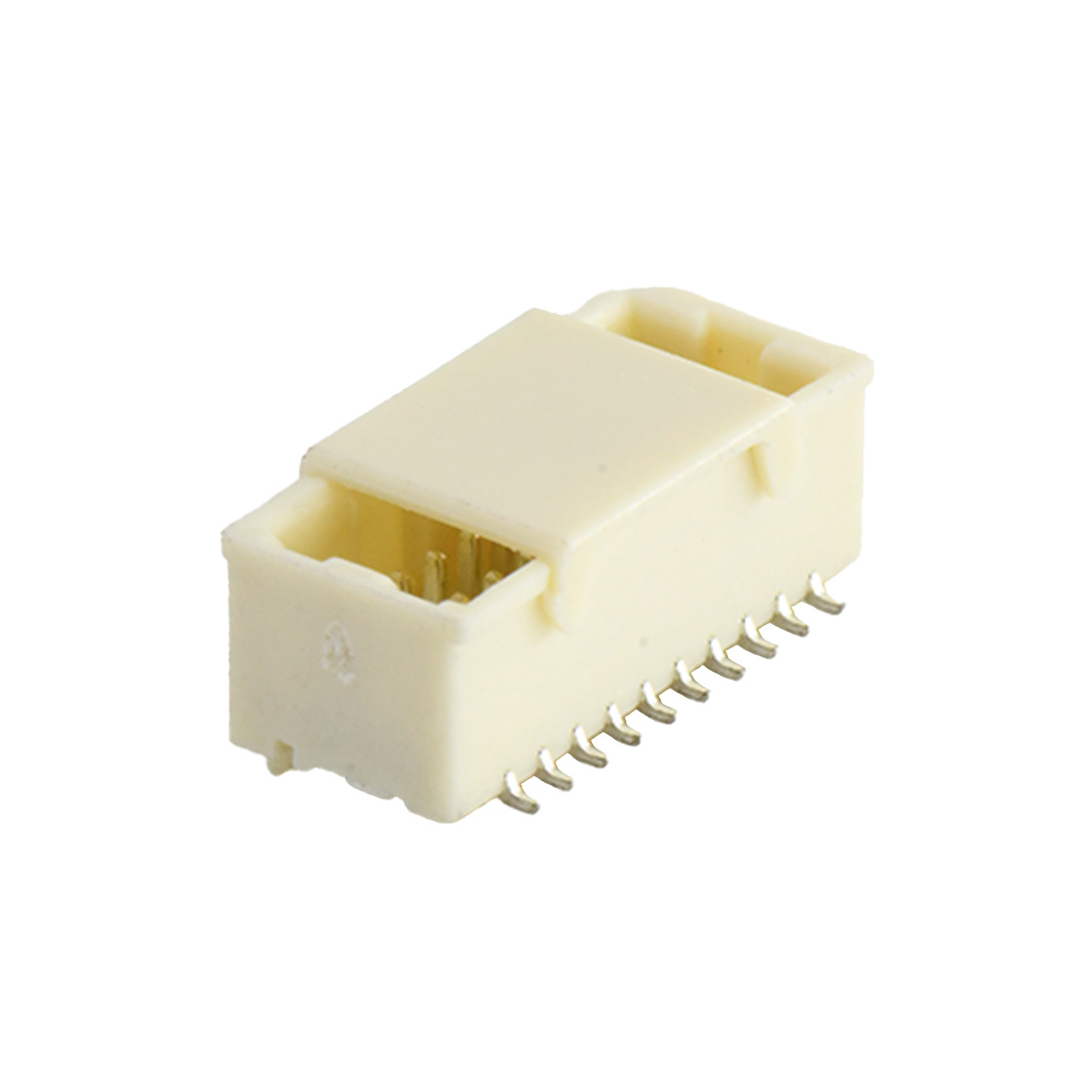 Pitch 1.00mm 180º 双排立贴带吸附盖Wafer 2x10Pin 本色 镀亮锡