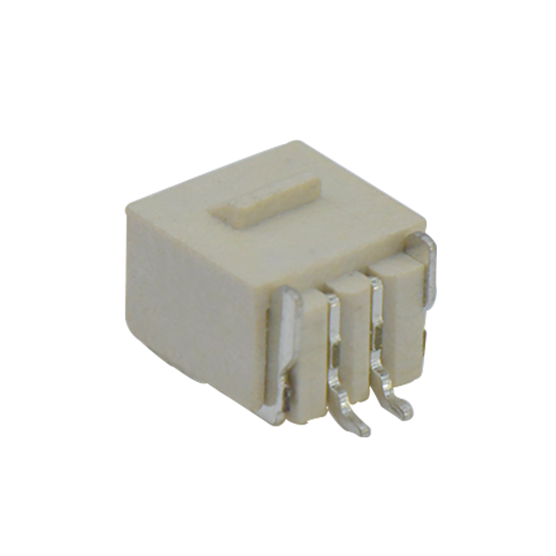 Pitch 1.00mm 90° 单排卧贴带锁扣 Wafer 2Pin 本色 镀雾锡