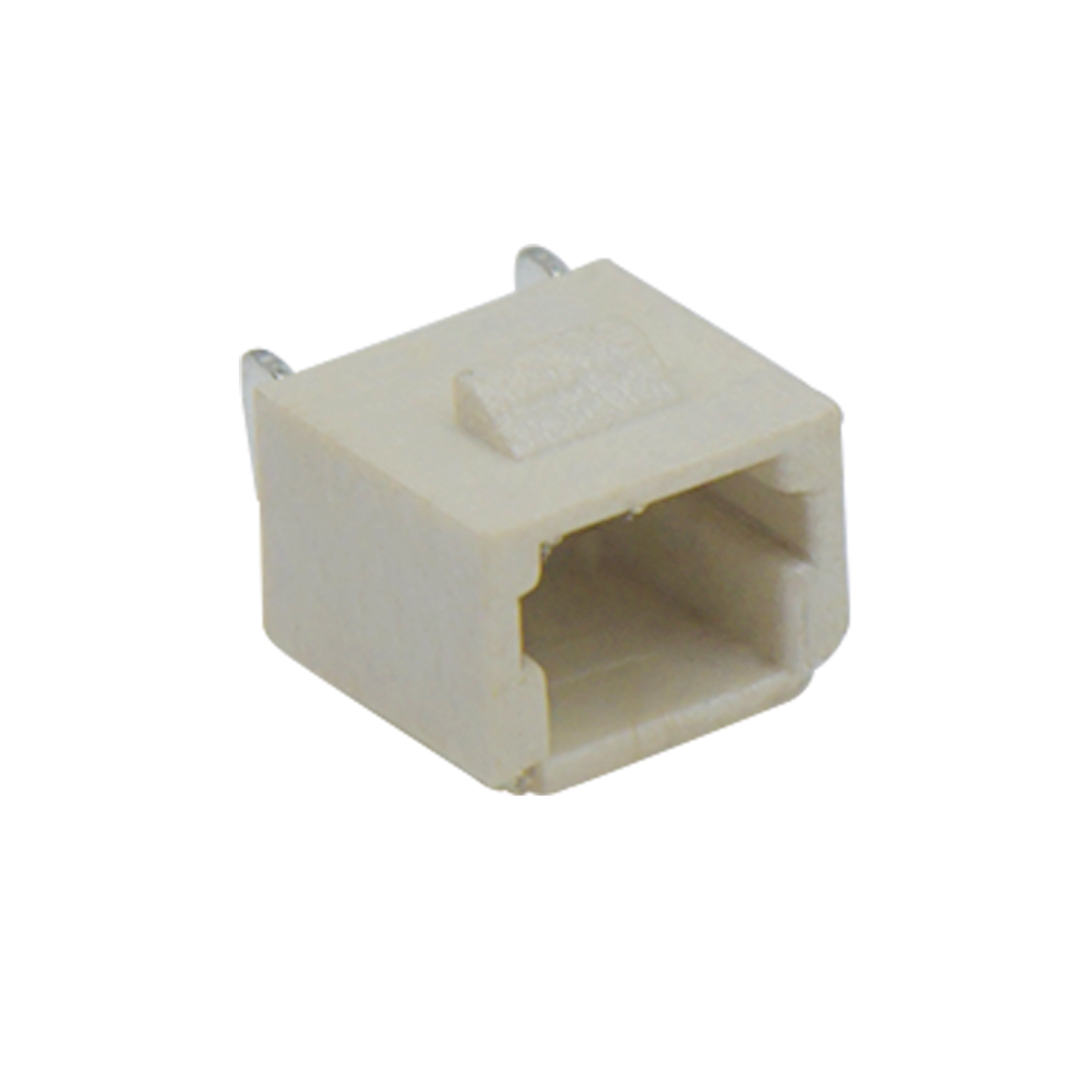 Pitch 1.00mm 90° 单排卧贴带锁扣 Wafer 2Pin 本色 镀雾锡