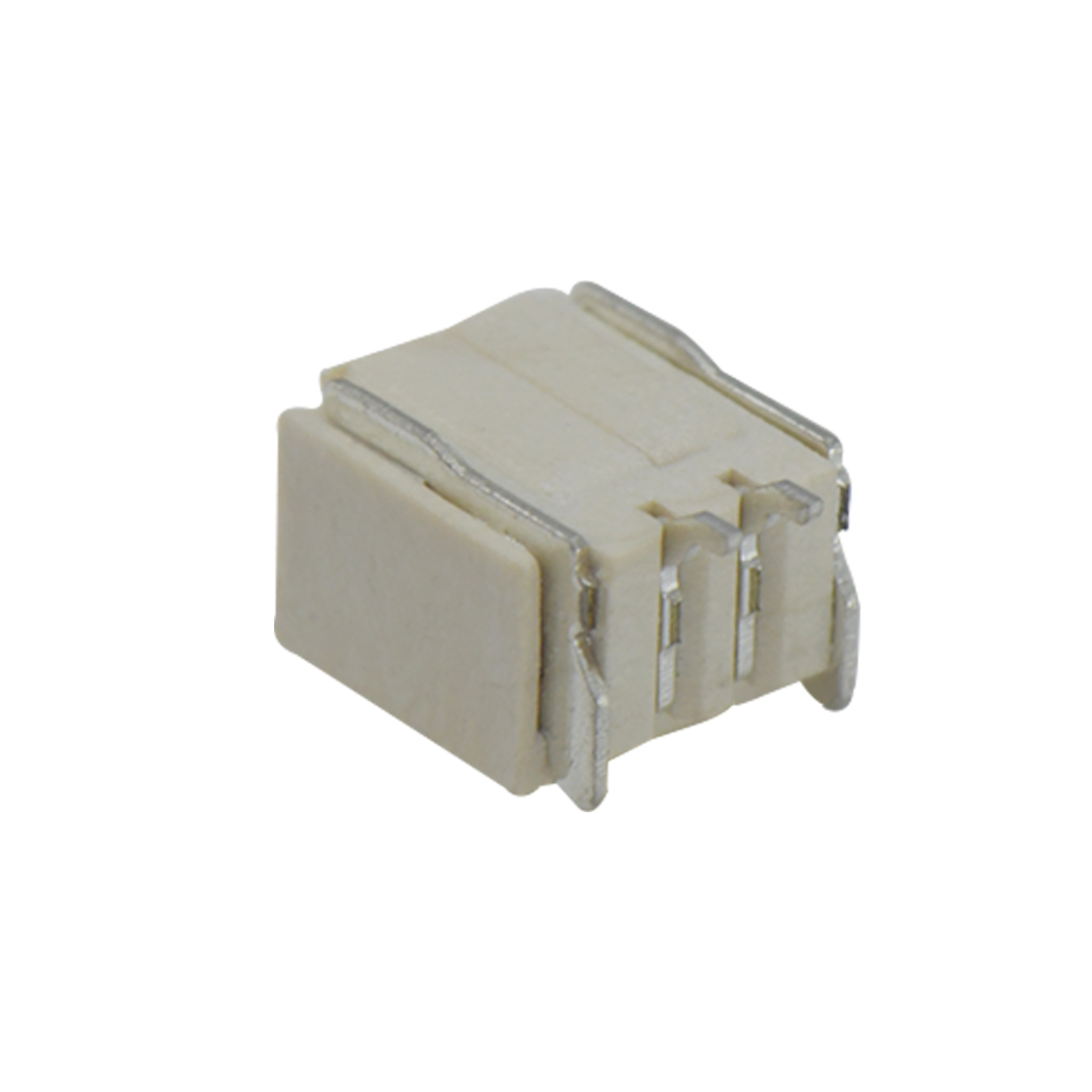 Pitch 1.00mm 90° 单排卧贴带锁扣 Wafer 2Pin 本色 镀雾锡