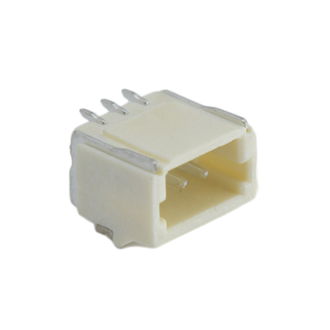 Pitch 1.00mm 90° 单排卧贴带锁扣 Wafer 3Pin 本色 镀雾锡