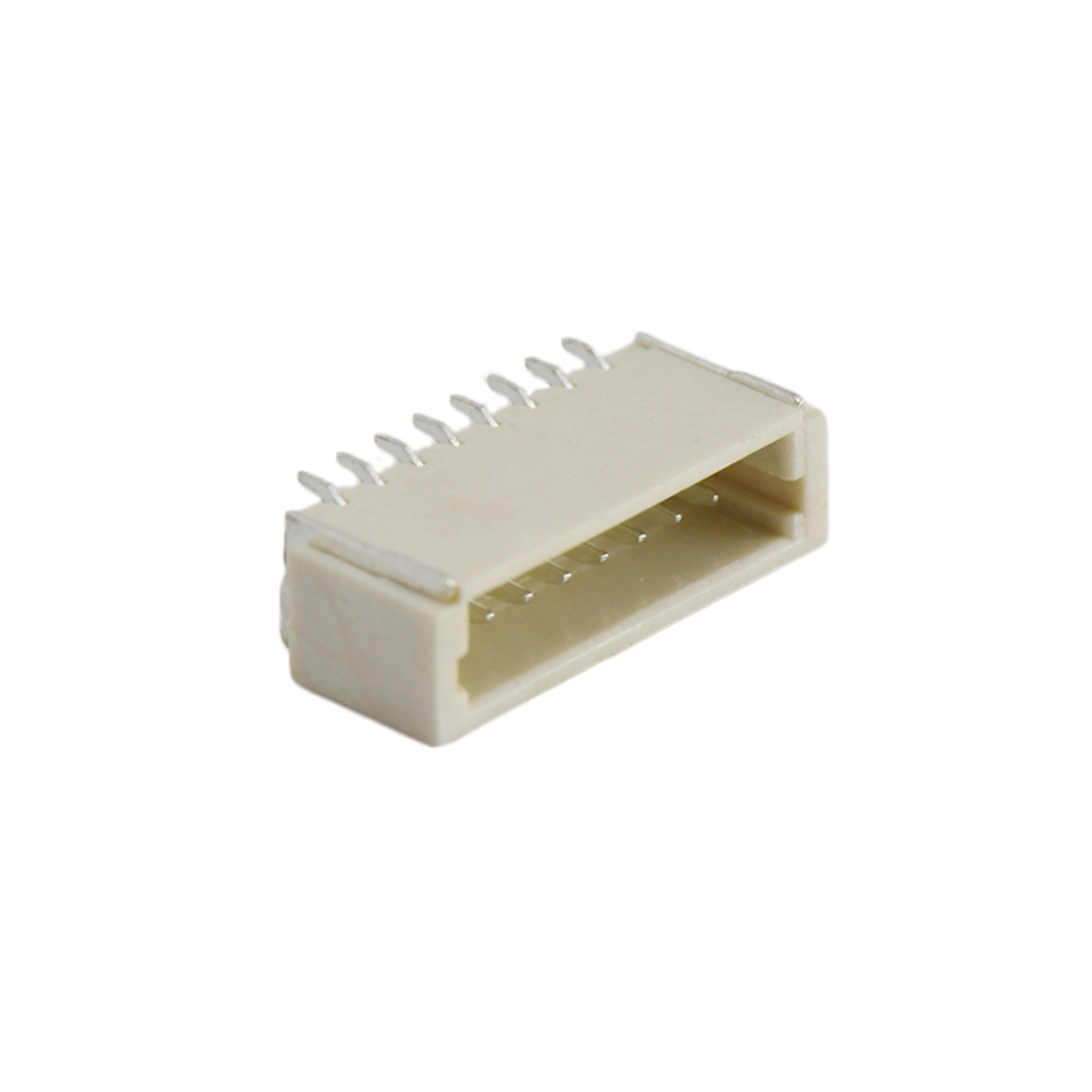 Pitch 1.00mm 90° 单排卧贴 Wafer 8Pin 本色 亮锡