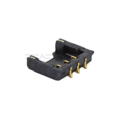 Pitch 1.20mm 90°单排卧贴Wafer 3pin 黑色 镀全金Gold Flash