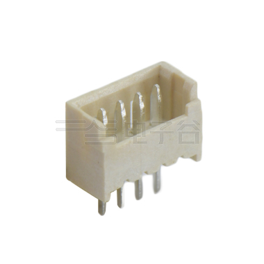 Pitch 1.25mm 180°单排闭口立插 Wafer 4Pin 米黄色 亮锡
