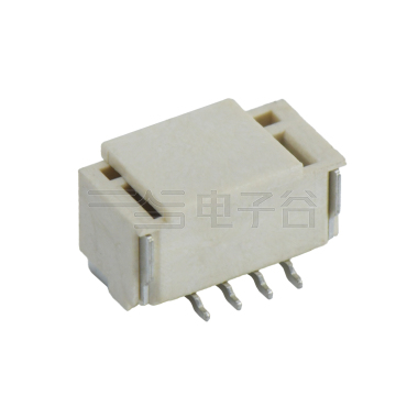 Pitch 1.25mm 180º 单排立贴 Wafer 4Pin 本色 亮锡
