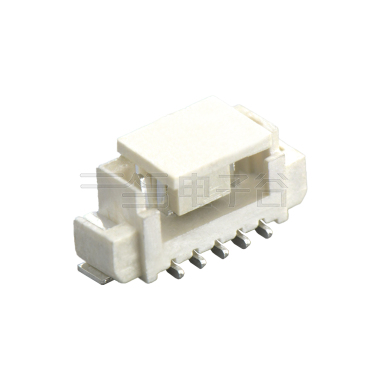 Wafer Pitch 1.25mm 单排立式 SMT型 无卤 5Pin 米黄色