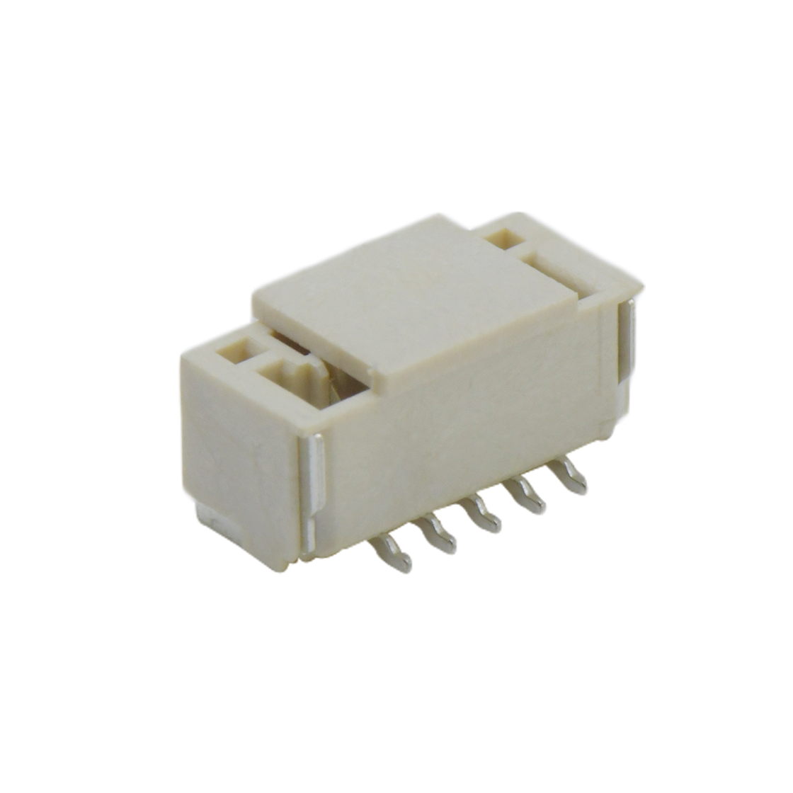 Pitch 1.25mm 180º 单排立贴 Wafer 5Pin 本色 亮锡