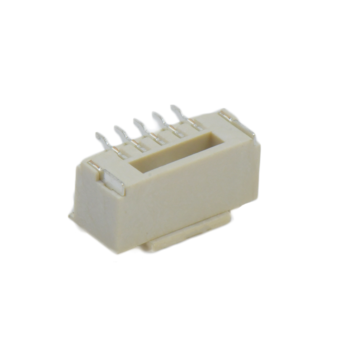 Pitch 1.25mm 180º 单排立贴 Wafer 5Pin 本色 亮锡