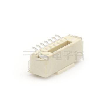 Pitch 1.25mm 180º 单排立贴 Wafer 7Pin 本色 亮锡