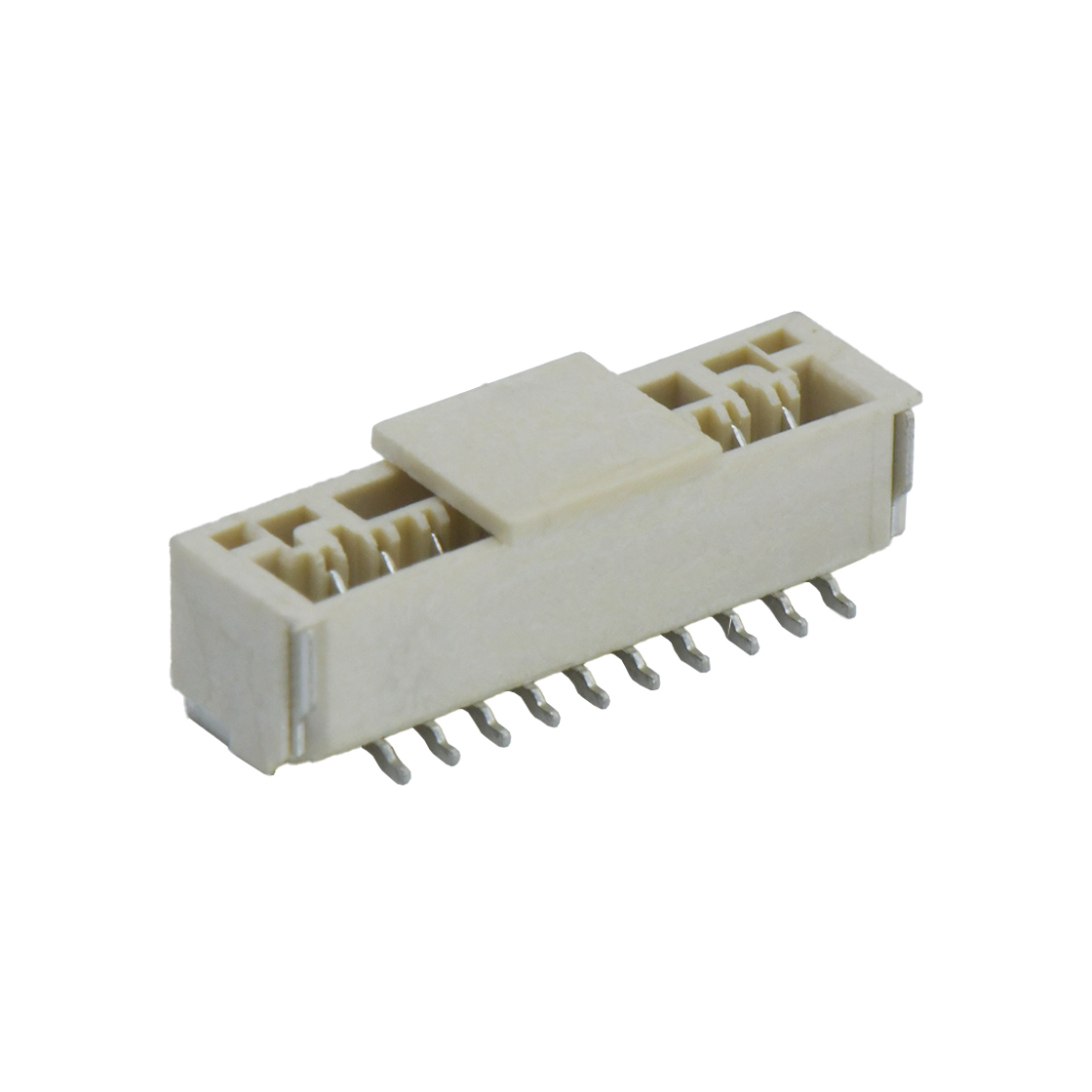 Pitch 1.25mm 180º 单排立贴 Wafer 10Pin 本色 亮锡