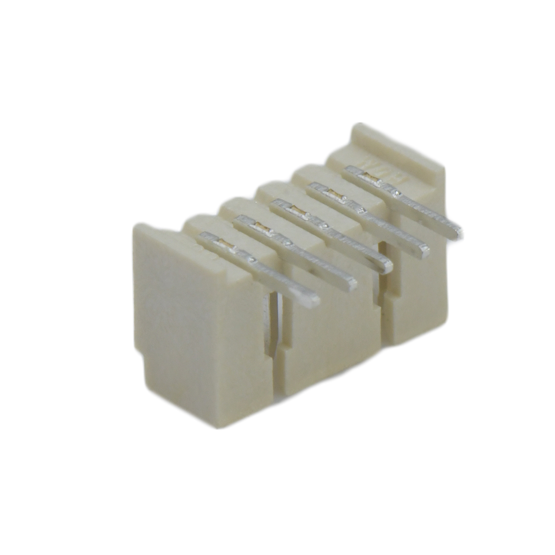 Pitch 1.25mm 90º单排开口卧插 Wafer 卷装 5Pin 米黄色 亮锡