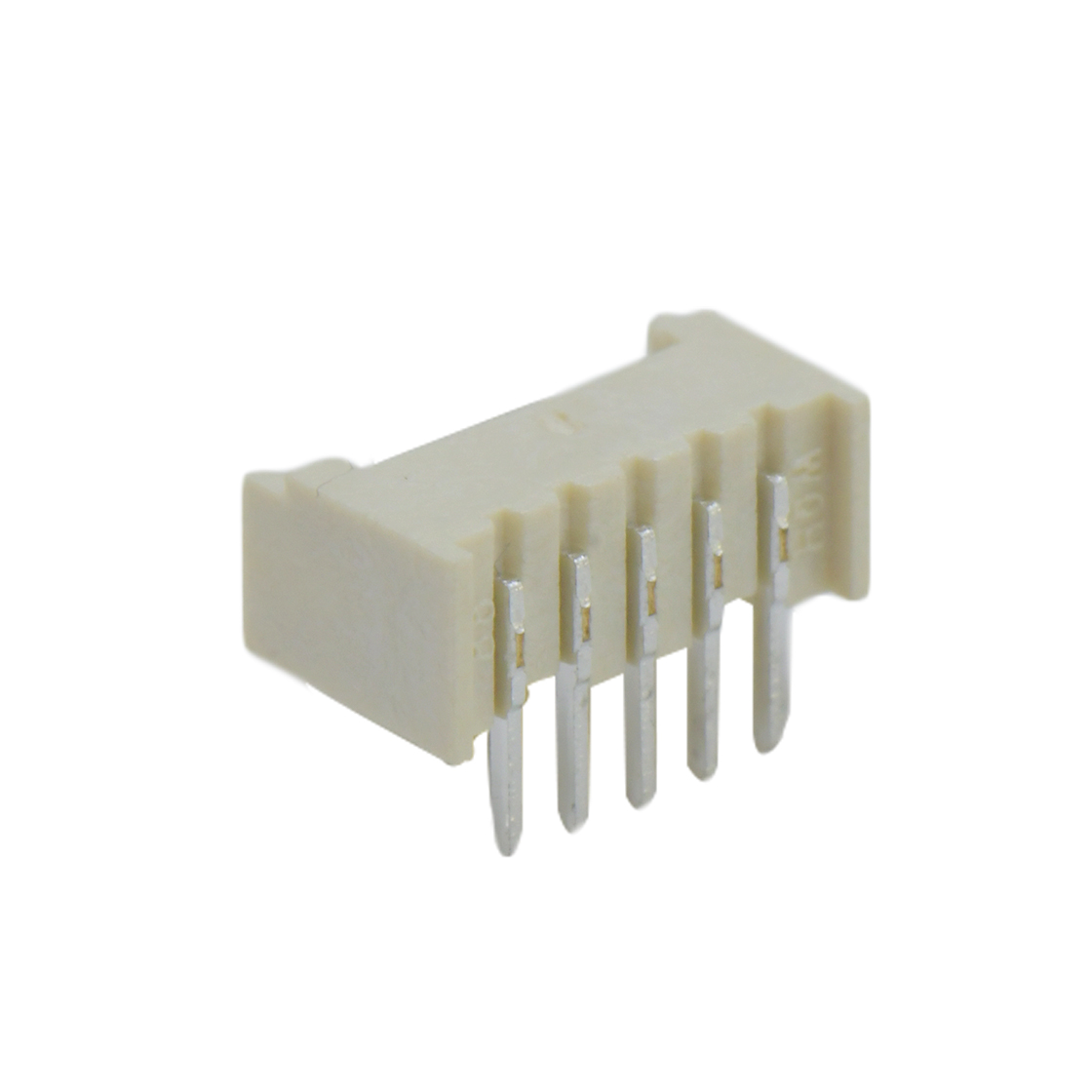 Pitch 1.25mm 90º单排开口卧插 Wafer 卷装 5Pin 米黄色 亮锡