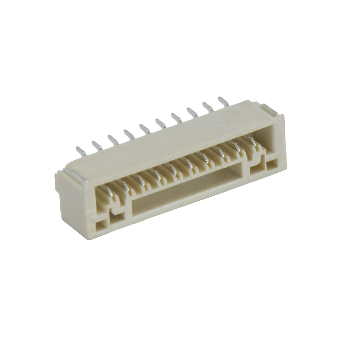 Pitch 1.25mm 90º 单排卧贴 Wafer 10Pin 本色 亮锡
