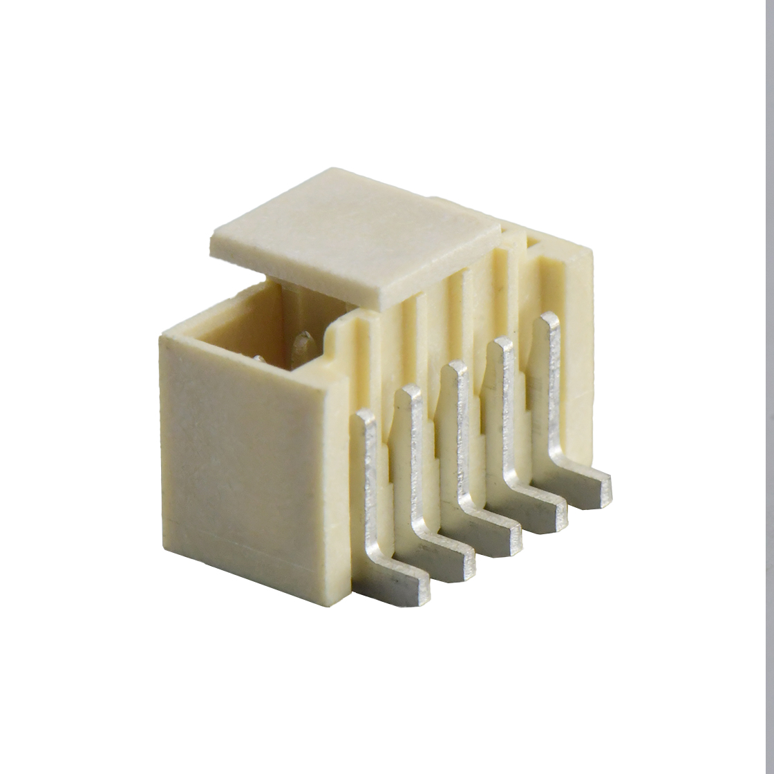 Pitch 1.50mm 180º单排立式SMT型 Wafer 5Pin 本色 镀雾锡