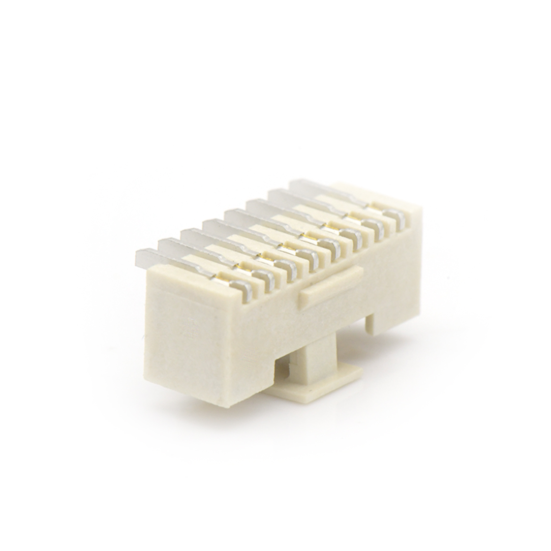 Pitch 1.50mm 180°单排立贴带扣 Wafer 8Pin 本色 镀雾锡