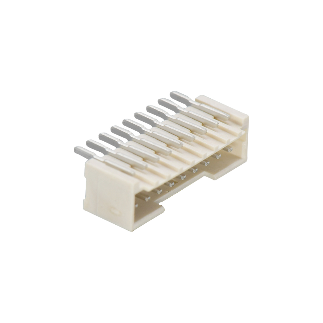 Pitch 1.50mm 90°单排卧贴带扣 Wafer 9Pin 本色 镀雾锡