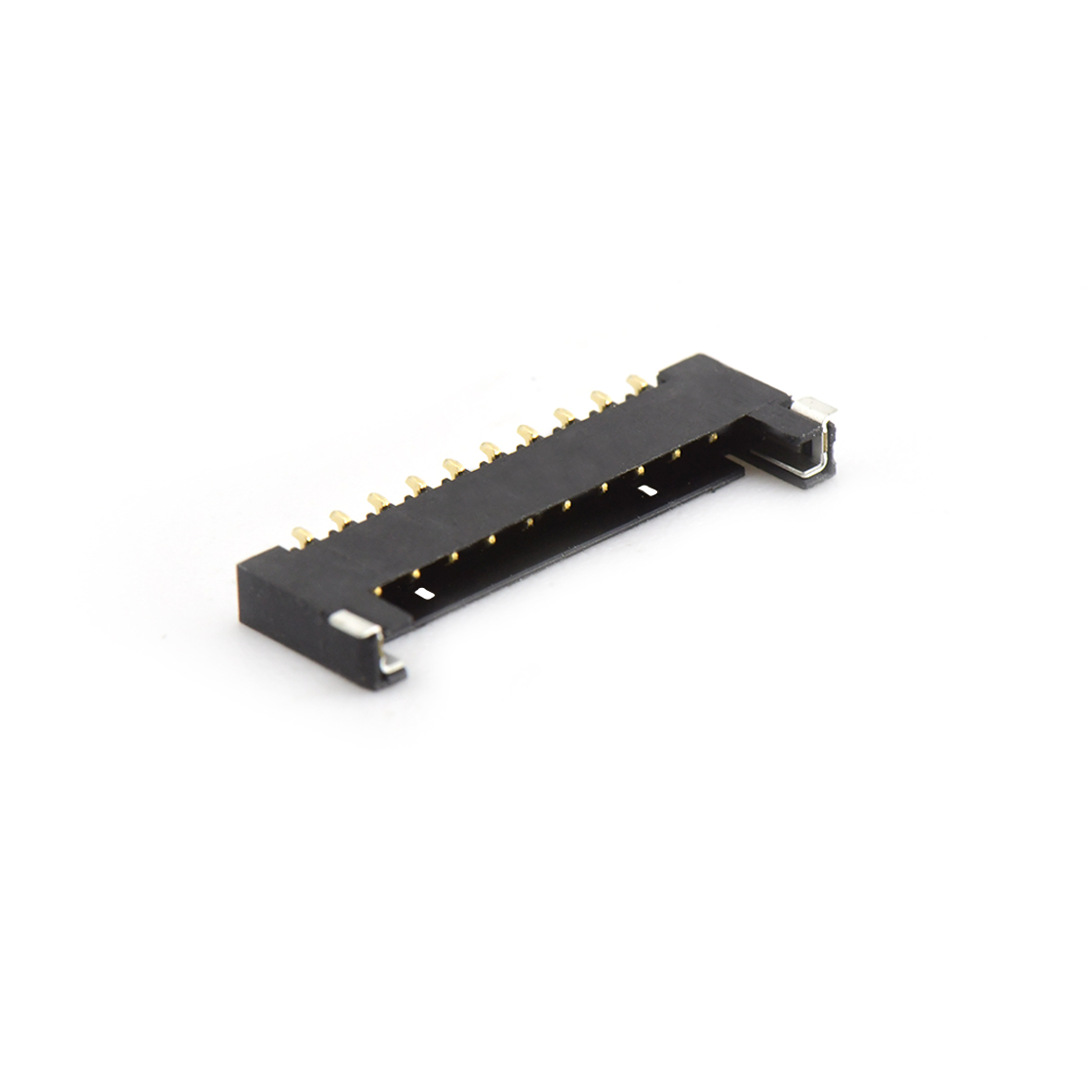 Pitch 1.5mm 90°单排卧贴 Wafer PA4T 无卤 10pin 黑色 Gold flash