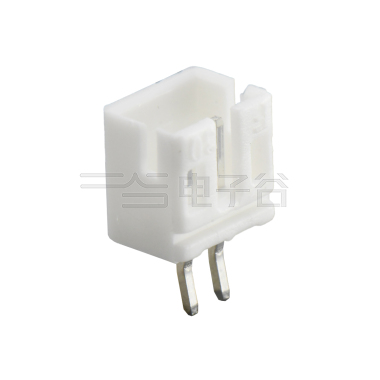 Pitch 2.00mm 180°单排立插 打K Wafer 2pin 白色 镀亮锡