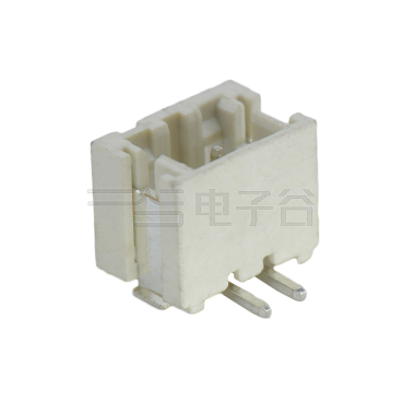 Pitch 2.00mm 180°单排立贴 Wafer 2pin 米黄色 镀亮锡