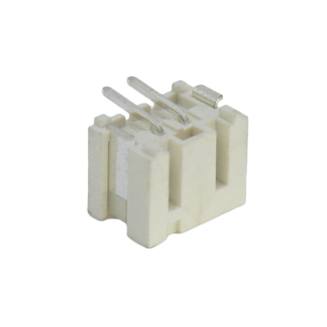 Pitch 2.00mm 180°单排立贴 Wafer 2pin 米黄色 镀亮锡