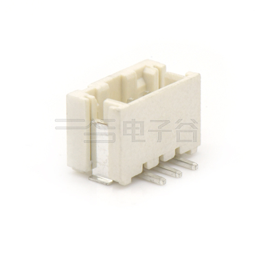 Pitch 2.00mm 180°单排立贴 Wafer 3pin 米黄色 镀亮锡