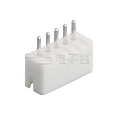 Pitch 2.00mm 180°单排立插 Wafer 5pin 白色 镀亮锡