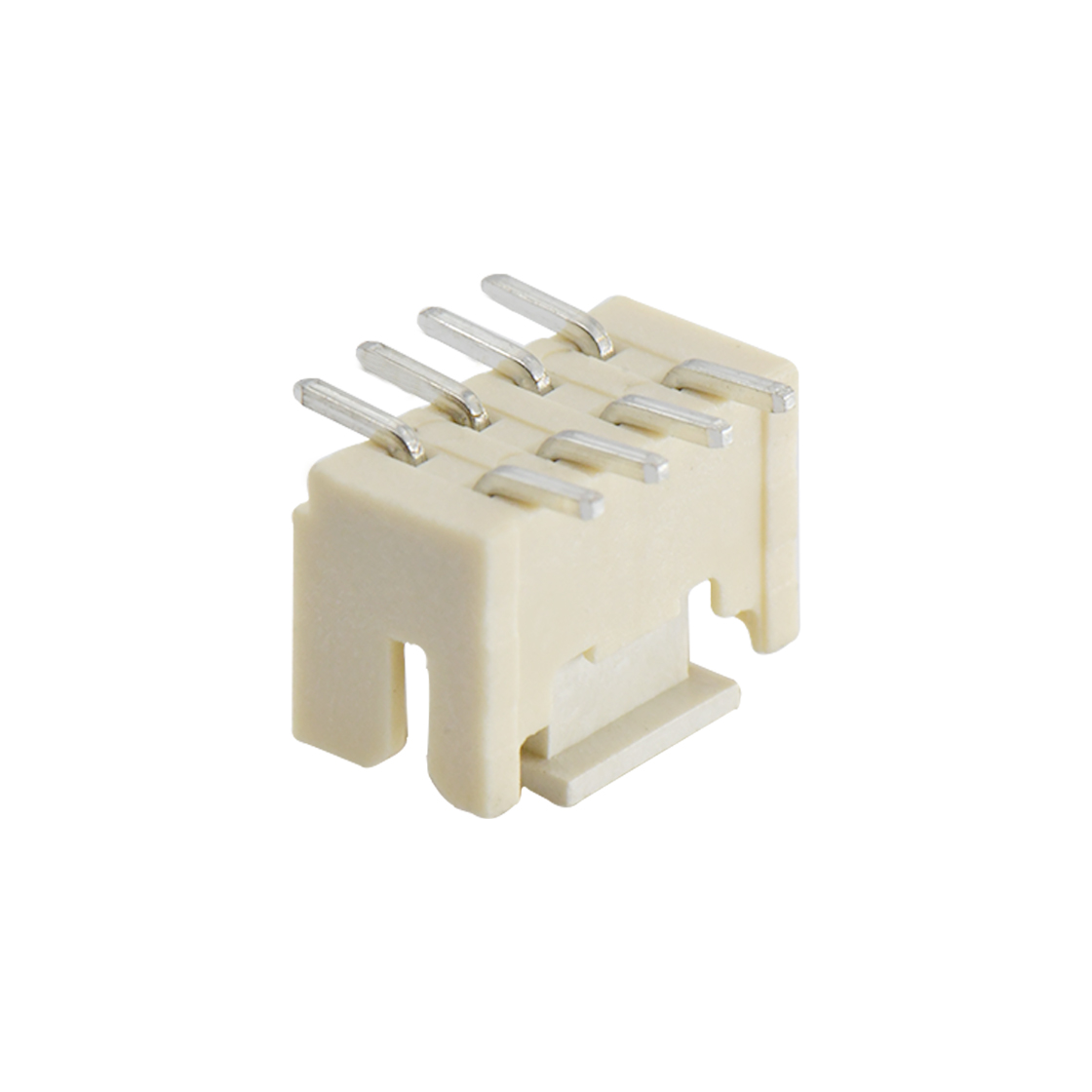Pitch 2.0mm 180°双排立贴带扣 Wafer 2x4pin 本色 镀亮锡