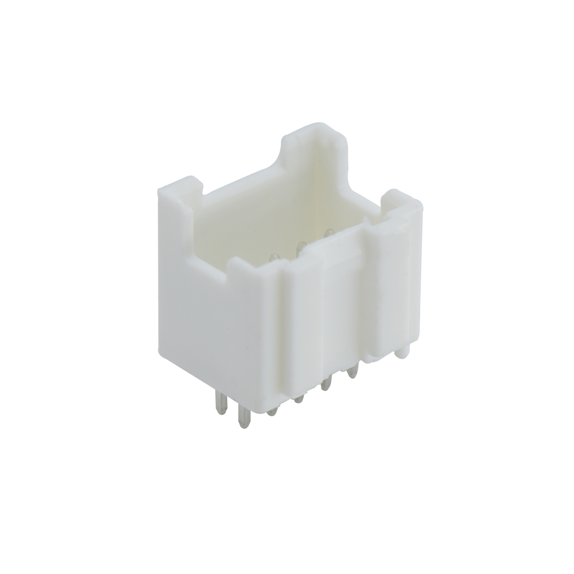 Pitch 2.0mm 180°双排立插带柱 无LOGO Wafer 2X5pin 白色 镀亮锡
