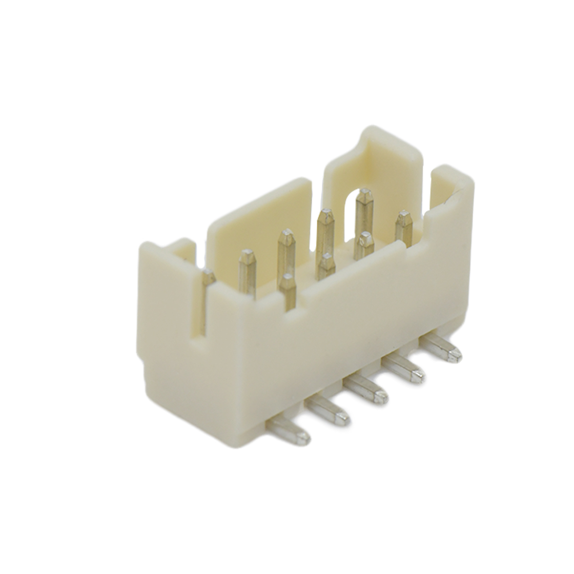 Pitch 2.0mm 180°双排立贴 Wafer 2x5pin 本色 镀亮锡