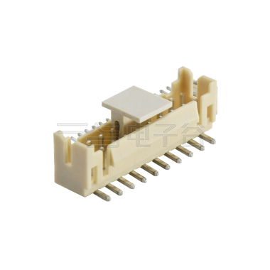 Pitch 2.0mm 180°双排立贴带扣 Wafer 2x10pin 本色 镀亮锡