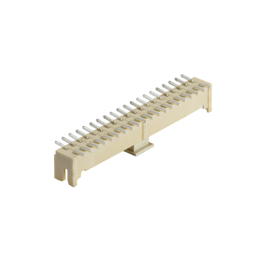 Pitch 2.0mm 180°双排立贴带扣 Wafer 2x20pin 本色 镀亮锡