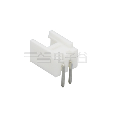 Pitch 2.00mm 90°单排卧插 Wafer PA66 2pin 本色 镀亮锡