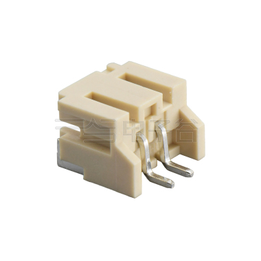 Pitch 2.00mm 90°单排卧贴 Wafer 2pin 米黄色 镀亮锡