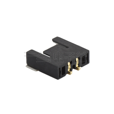 Pitch 2.0mm 90°单排卧贴 Wafer PA4T 无卤 02pin 黑色 Gold flash