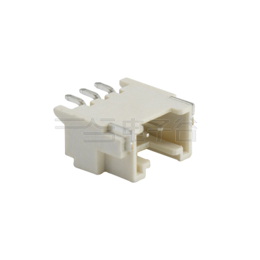 Pitch 2.0mm 90°单排卧贴 Wafer LCP 3pin 米黄色 镀亮锡