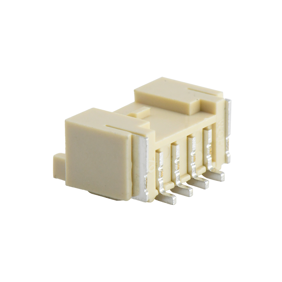 Pitch 2.0mm 90°PA单排卧贴 Wafer 4pin 米黄色 PA10T,UL94V-0 镀亮锡