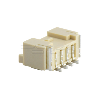 Pitch 2.0mm 90°PA单排卧贴 Wafer 4pin 米黄色 PA10T,UL94V-0 镀亮锡