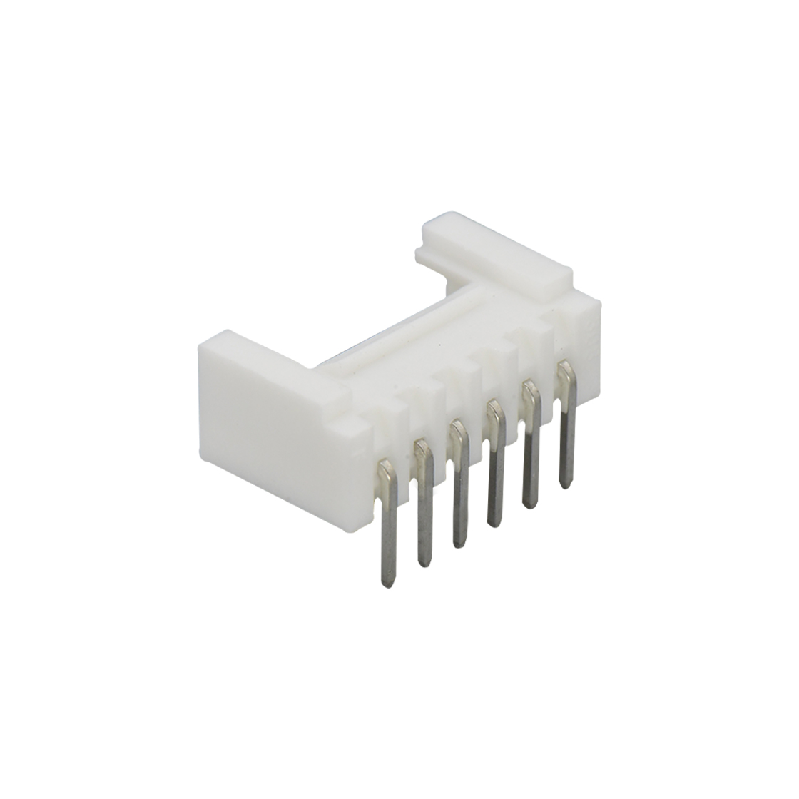 Pitch 2.00mm 90°单排卧插 Wafer PA66 6pin 本色 镀亮锡