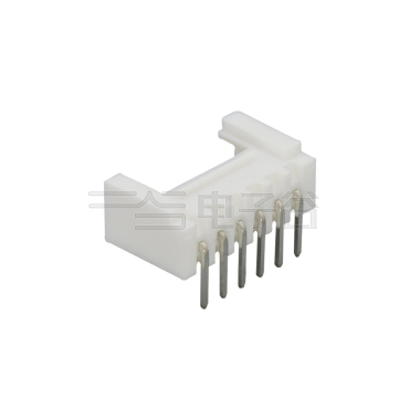Pitch 2.00mm 90°单排卧插 Wafer PA66 6pin 本色 镀亮锡