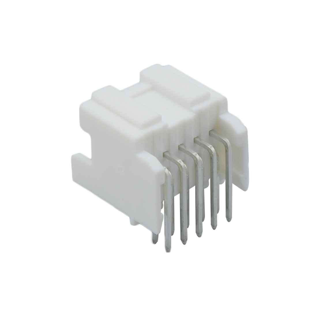 Pitch 2.0mm 90°双排卧插带柱无LOGO Wafer 2X5pin 本色 镀亮锡