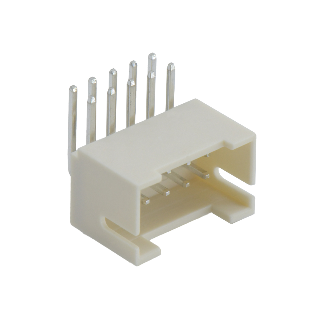 Pitch 2.0mm 90° 双排不带定位弯针 Wafer 2X5Pin 本色 镀亮锡