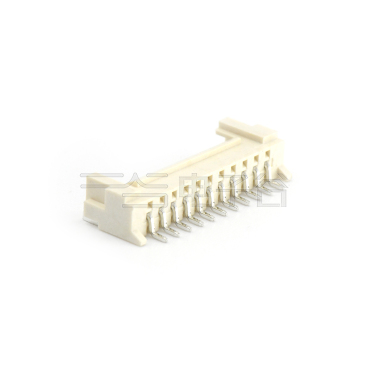 Pitch 2.0mm 90°单排卧贴 Wafer LCP 11pin 米黄色 镀亮锡