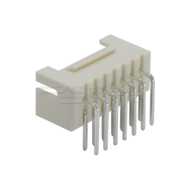 Pitch 2.0mm 90° 双排不带定位弯针 Wafer 2X7Pin 本色 镀亮锡