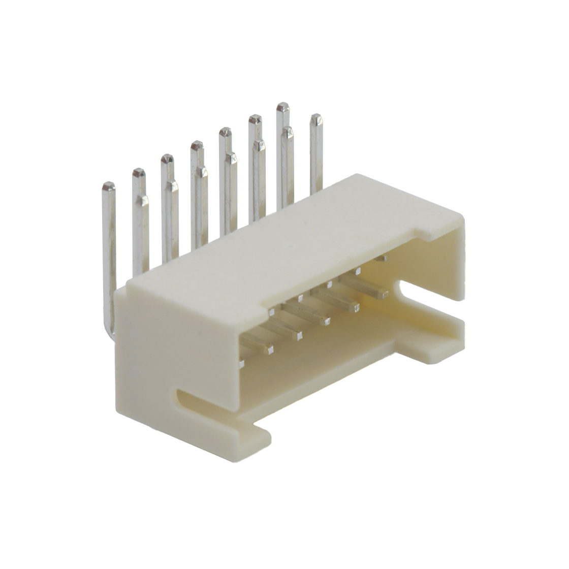 Pitch 2.0mm 90° 双排不带定位弯针 Wafer 2X7Pin 本色 镀亮锡